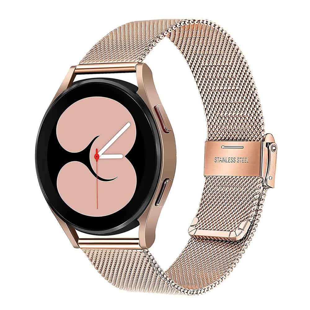 Compatible with Samsung Galaxy Watch 4 5 6 Bracelet Case 40mm 44mm Mesh Loop Stainless Steel Strap Bling Case Gold Set watch6 40mm