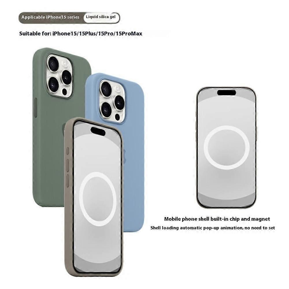 Compatible with iPhone 15 Pro Case MagSafe Liquid Silicone Back [Induction Popover] - Perfect Mint Green_MGF Mint Green