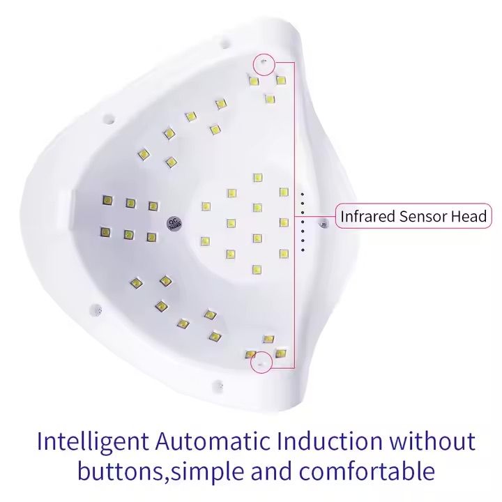 UV LED Nail Lamp 54W with 10s 30s 60s 99s Timer, White