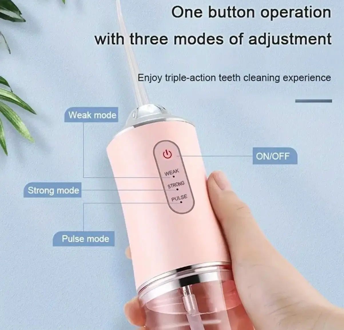 Portable Water Flosser Dental Irrigator, White, Compatible with Oral-B