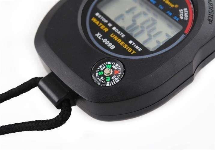 Digital Stopwatch Multifunctional with Built-in Compass, Black