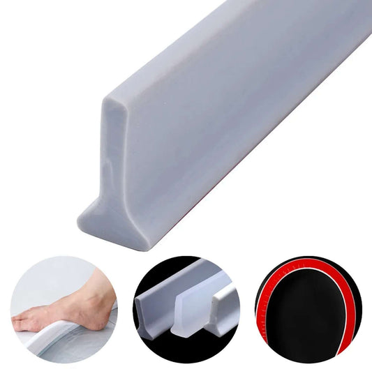 200cm Water Stopper Water Retaining Strip for Shower and Bathroom, White