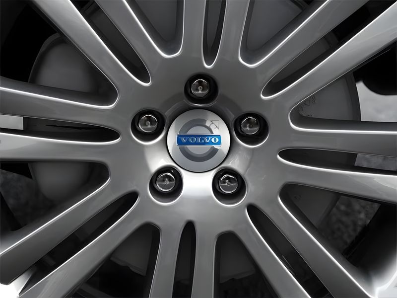 4-Pack Volvo Wheel Hub Emblem Center Caps, 64mm, Silver Blue
