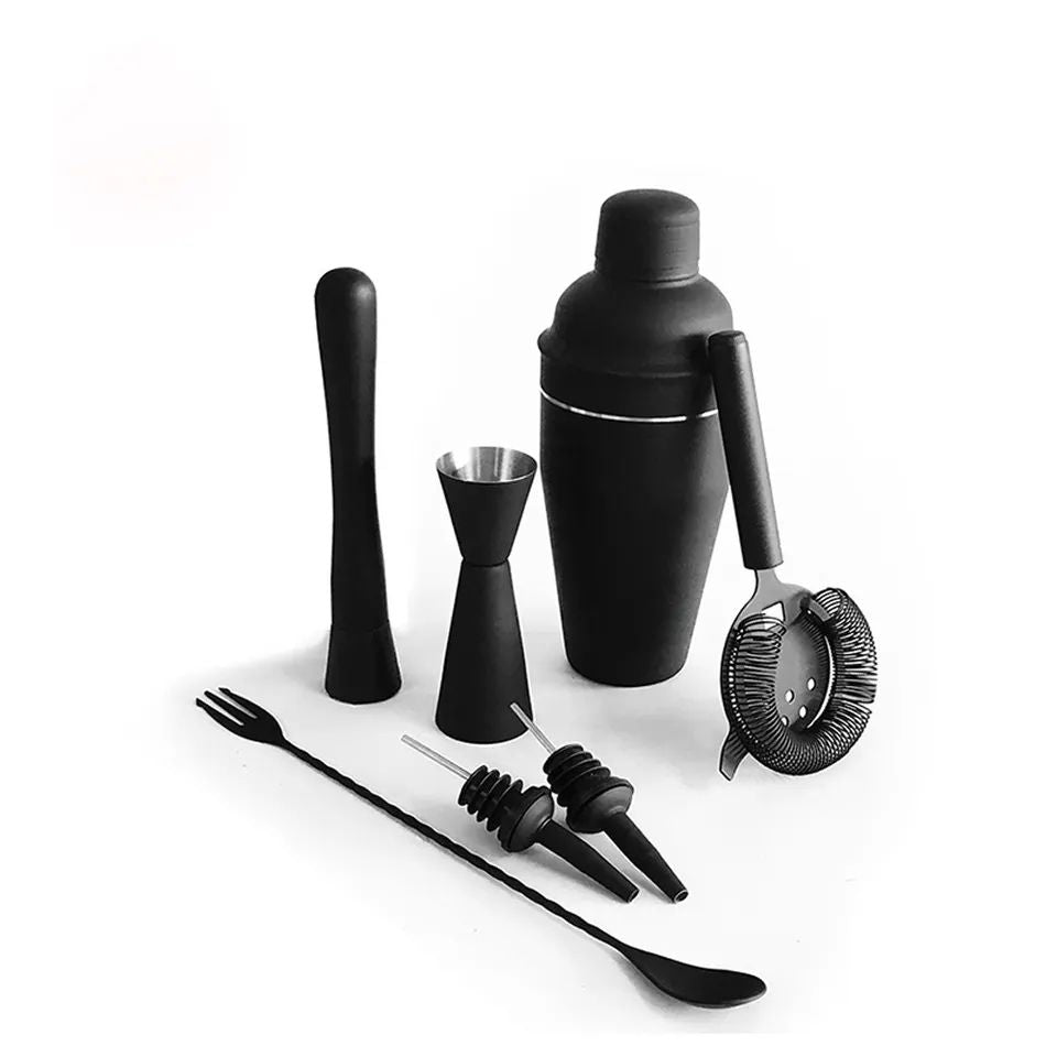Stainless Steel Cocktail Shaker Set, Matte Black