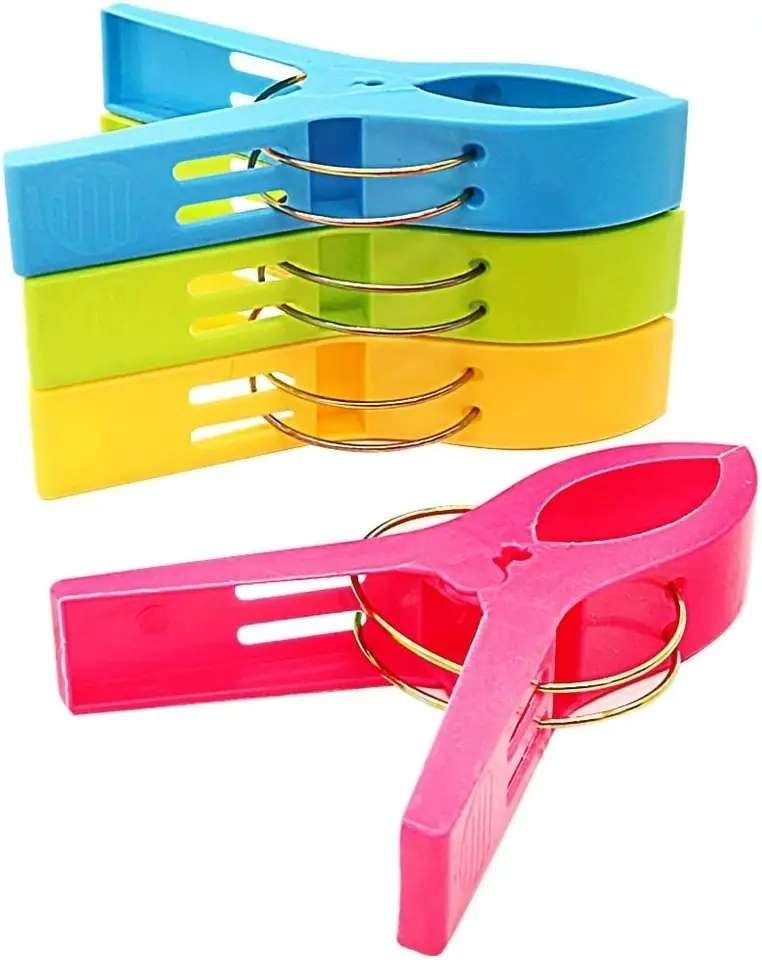 12 pcs Large Clothes Pegs, MultiColor, for Towel and Beach Towel