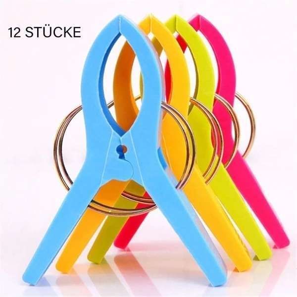 12 pcs Large Clothes Pegs, MultiColor, for Towel and Beach Towel