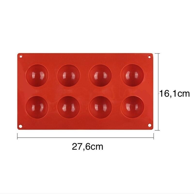 6/8/15/24 Silicone Mold, Ball Hemisphere Ice Chocolate Jelly Mold 8 Bullets Brown