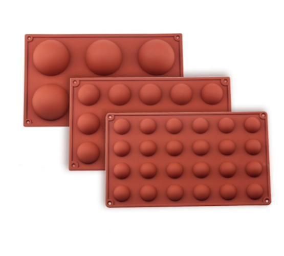 Silicone Mold 15 Bullets Brown, Ball Hemisphere 6/8/15/24, Ice Chocolate Jelly Mold