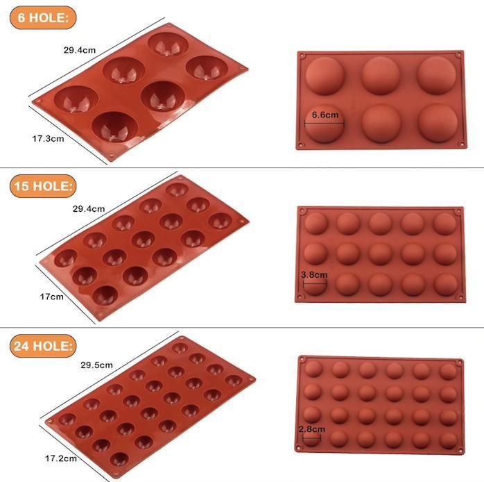Silicone Mold 15 Bullets Brown, Ball Hemisphere 6/8/15/24, Ice Chocolate Jelly Mold