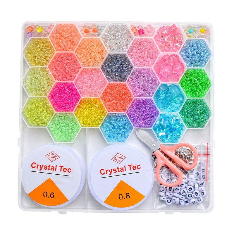 Glow in the Dark Bead Set DIY Kit with Wire and Accessories, Multicolor