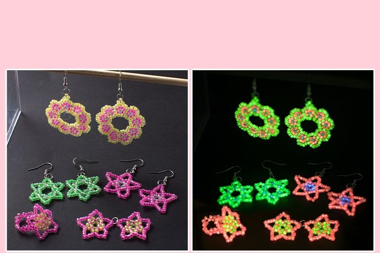 Glow in the Dark Bead Set DIY Kit with Wire and Accessories, Multicolor