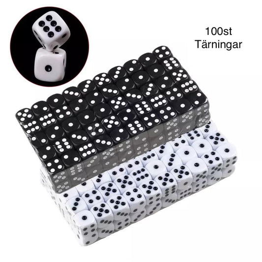 100-pack Black Dice, Six-sided for Party Games Puzzles