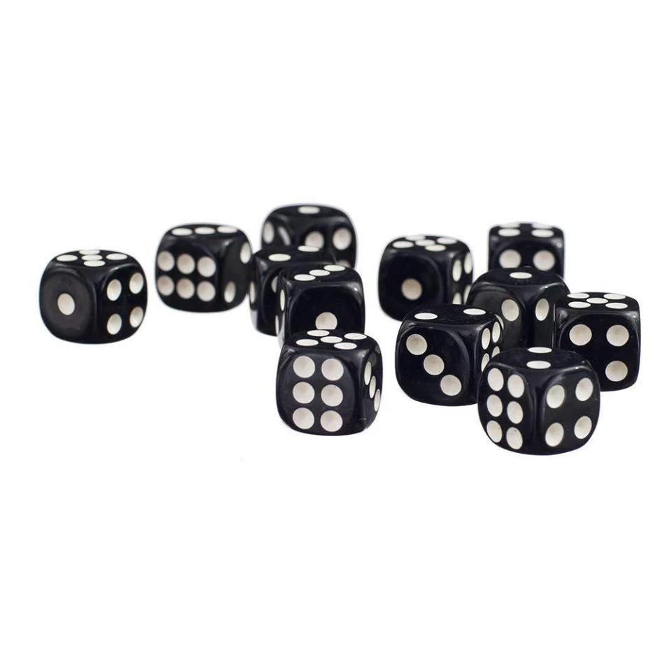 100-pack Black Dice, Six-sided for Party Games Puzzles