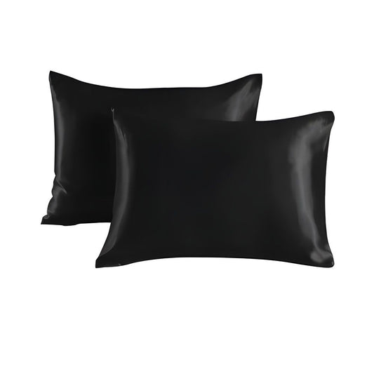 2-Pack Satin Pillowcase, 50 x 66cm, Black