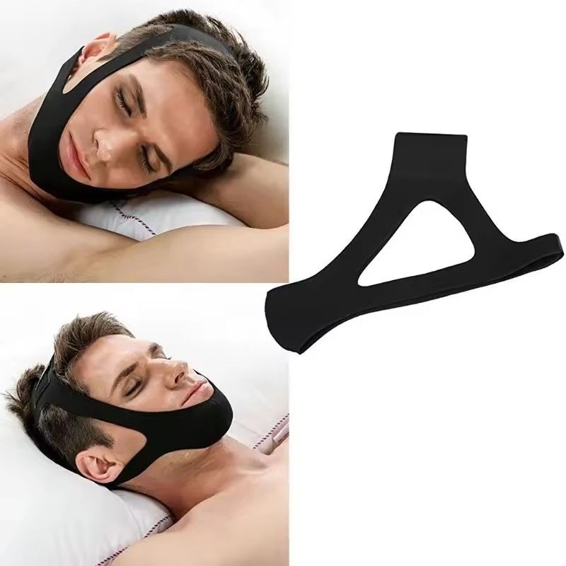 Adjustable Anti Snoring Chin Strap, Black, Stop Snoring Belt