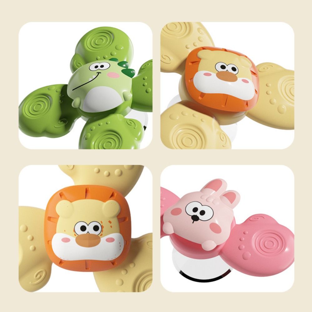 3-pack Baby Spinning Toy with Suction Cup, Green Yellow Pink, Educational Toys