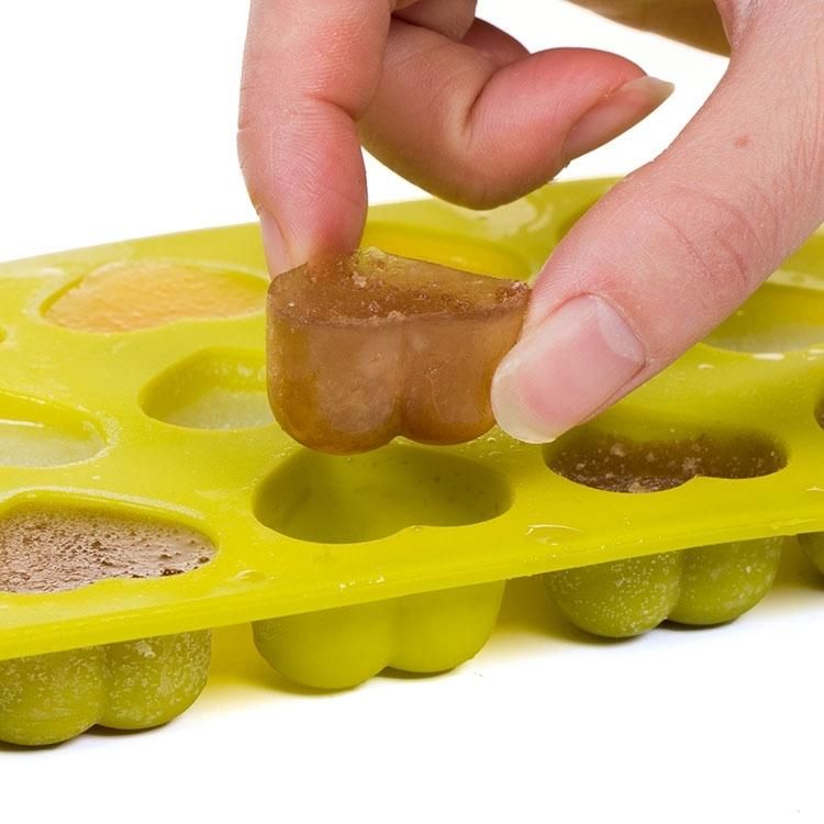 15 Hearts Ice Chocolate Jelly Mold for Pralines, Brown