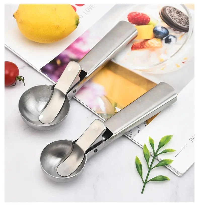 Silver Ice Cream Scoop with Ejector, Large