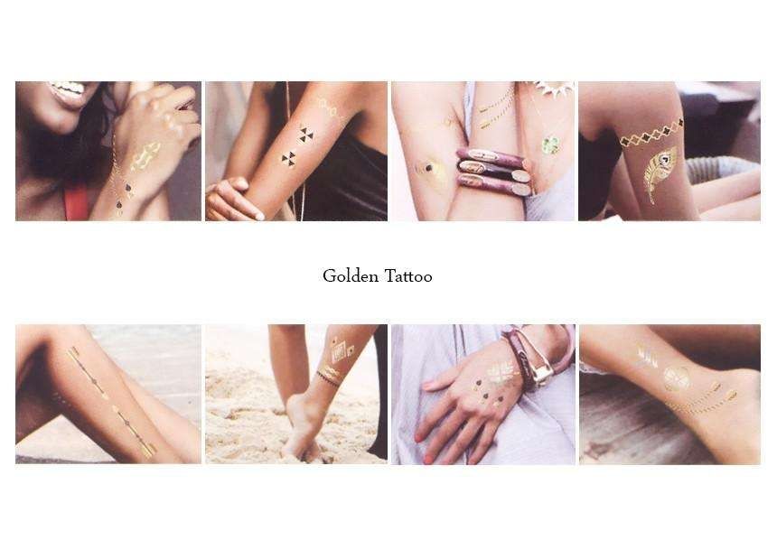 3pcs Metallic Tattoo Gold Silver Multicolor Flash Tattoo