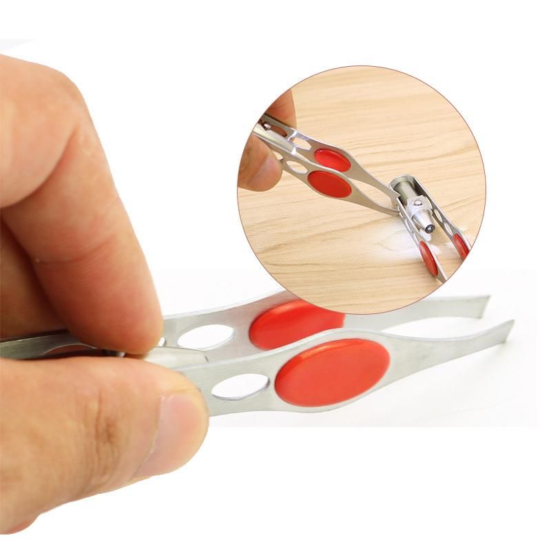 LED Light Tweezers, Silver