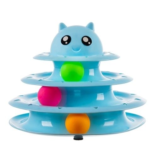 Cat Toy Activation Ball Tower for Cats, Blue