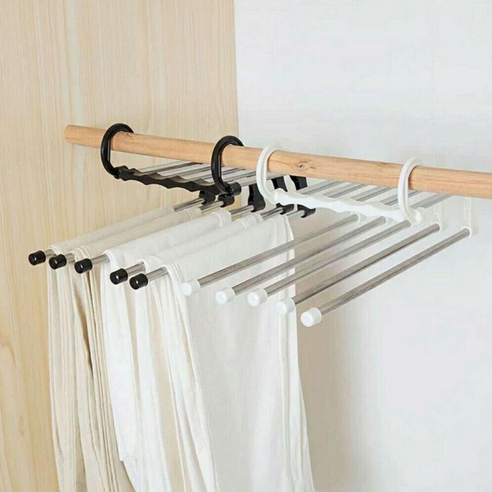 5-Pants Hanger Organizer with Connection Hook, White