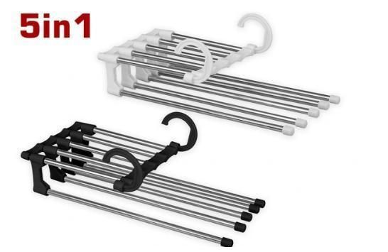 5-Pants Hanger Organizer with Connection Hook, White