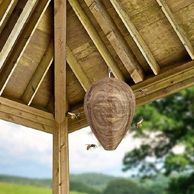 2pcs Non-Toxic Paper Wasp Traps & Bee Deterrent, for Wasp Nest Removal