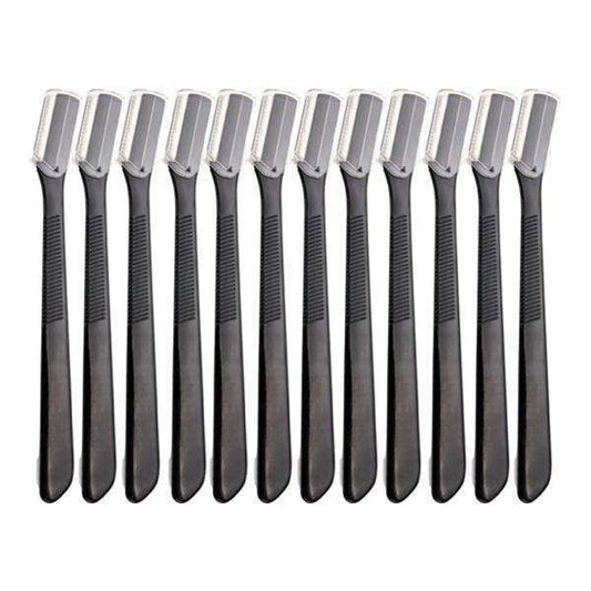 12 pcs Eyebrow Knives, Black