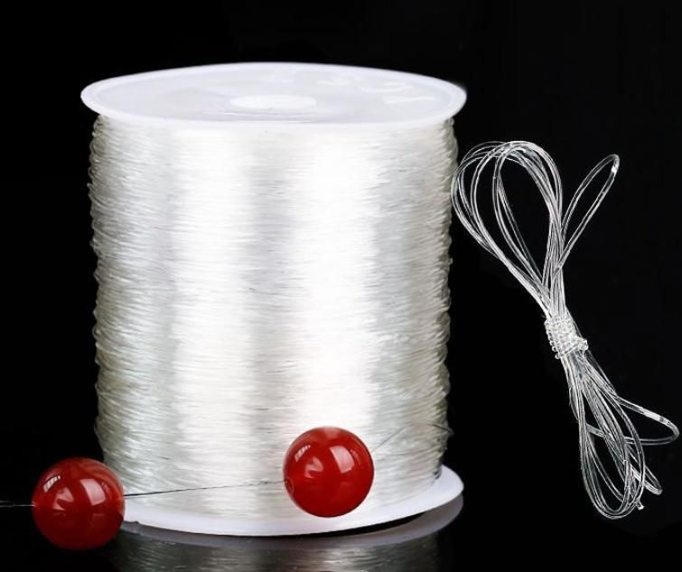 100m Elastic Thread for Jewelry Making, 0.8mm Large Roll Transparent