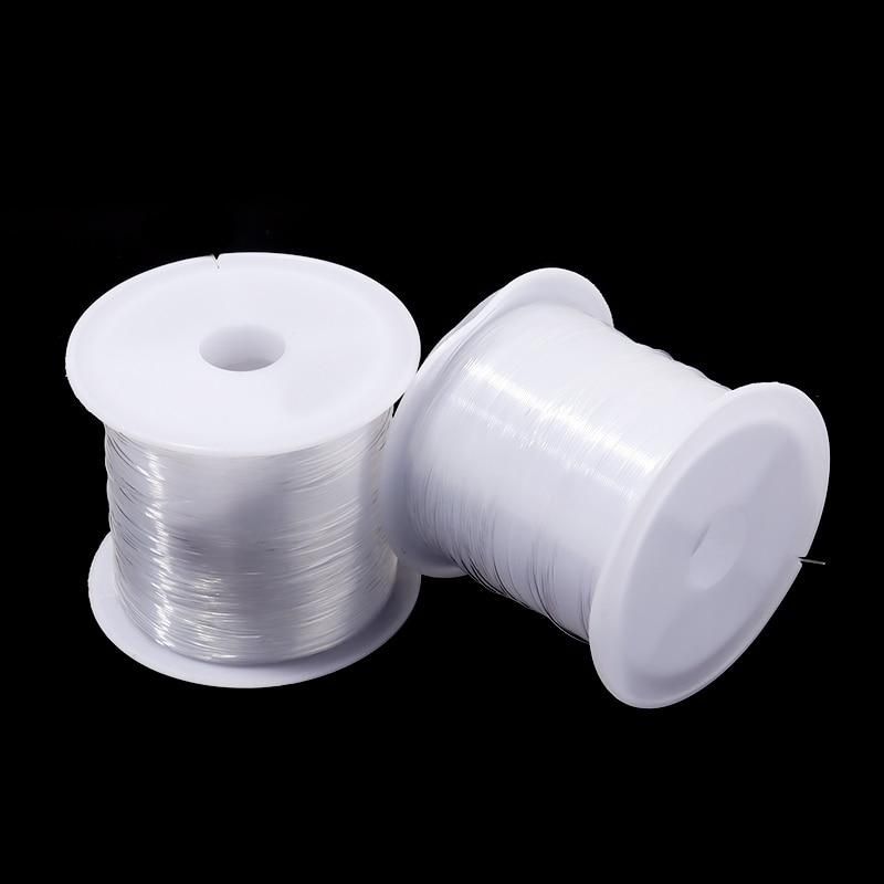100m Elastic Thread for Jewelry Making, 0.8mm Large Roll Transparent