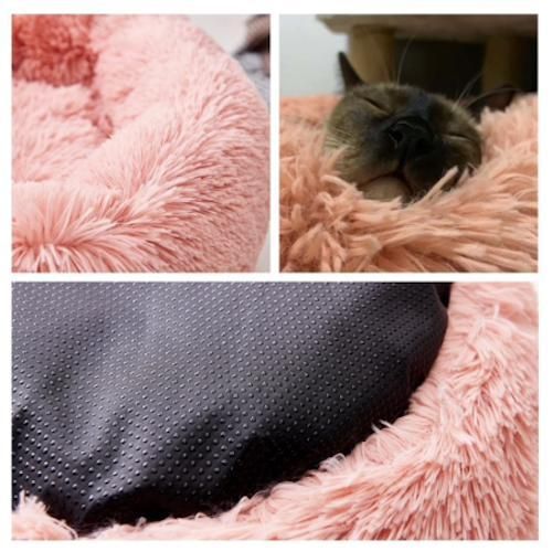 Fluffy Dog Bed Cat Bed 50cm, Light Grey