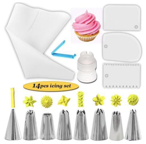 14-Piece Purple Tulle Set, Liquor Bag Tweezers Dough Scraper