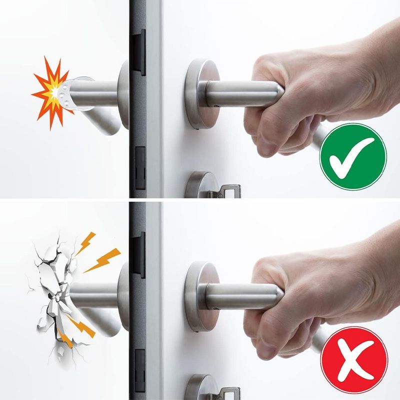 8-Pack Clear Door Handle Stops, 1.57\