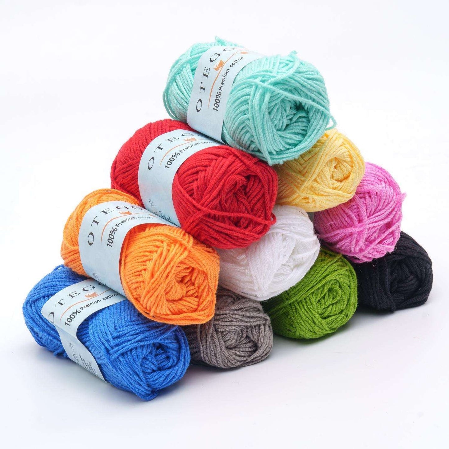 10-pack Cotton Yarn 150g MultiColor, for Knitting and Crochet
