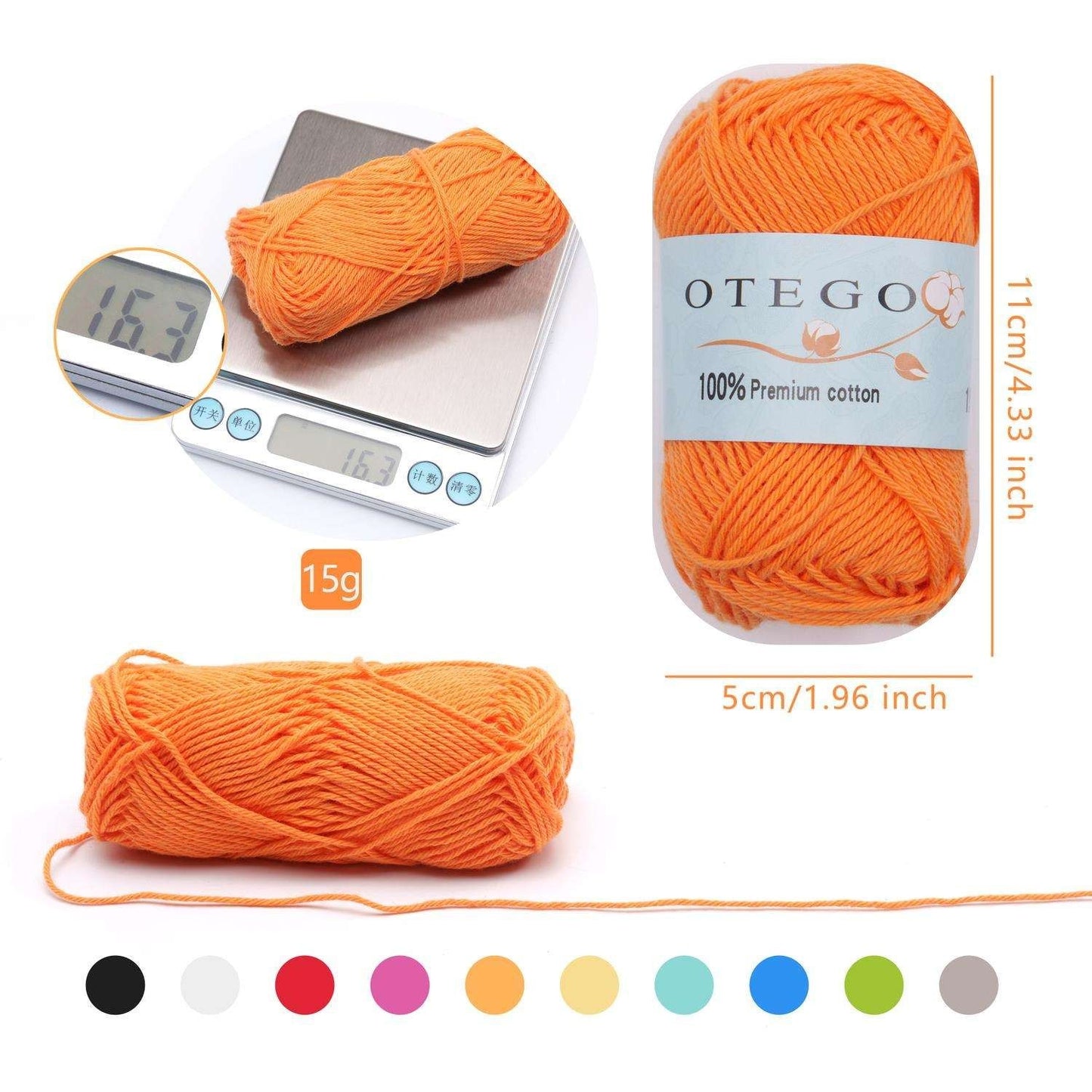 10-pack Cotton Yarn 150g MultiColor, for Knitting and Crochet