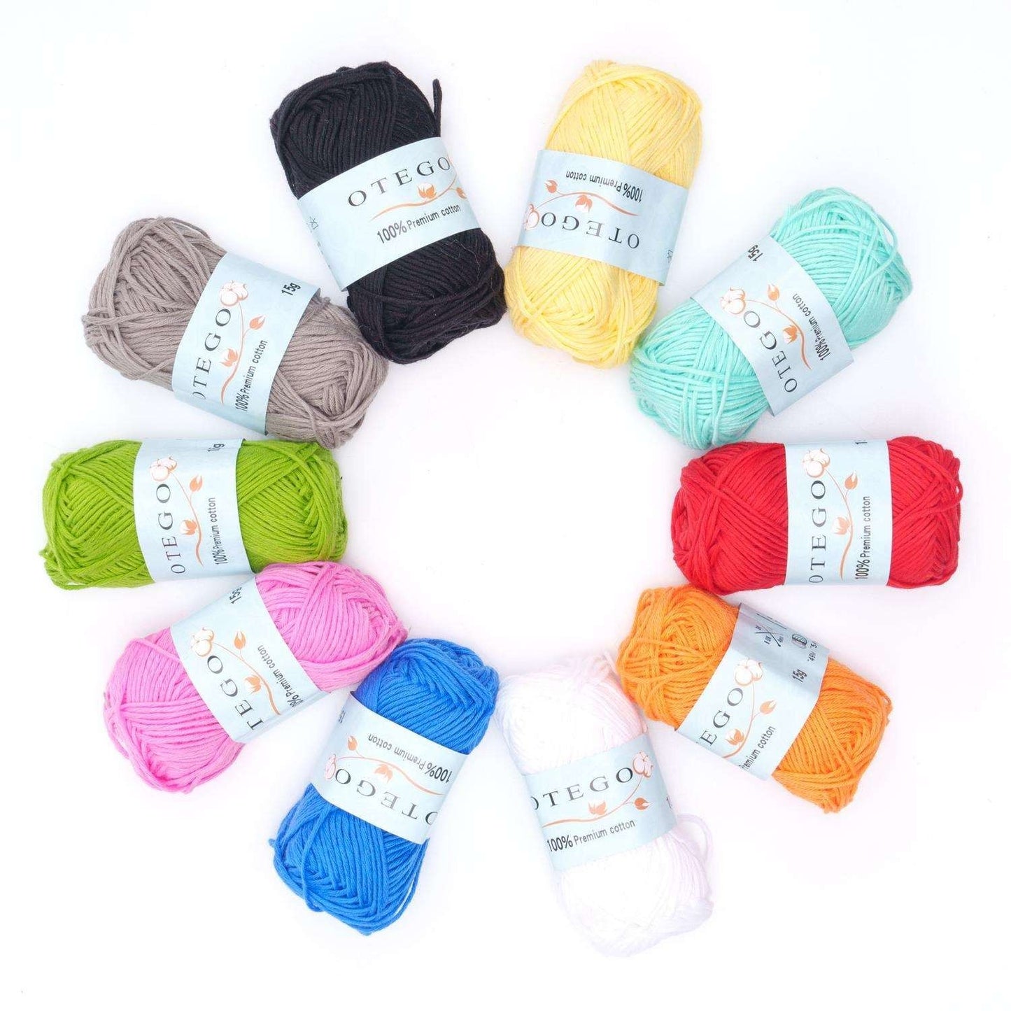 10-pack Cotton Yarn 150g MultiColor, for Knitting and Crochet