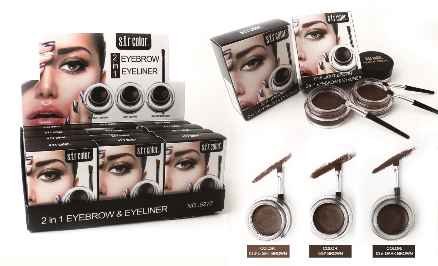 Eyebrow Pomade Dark Brown 2in1 Eyeliner