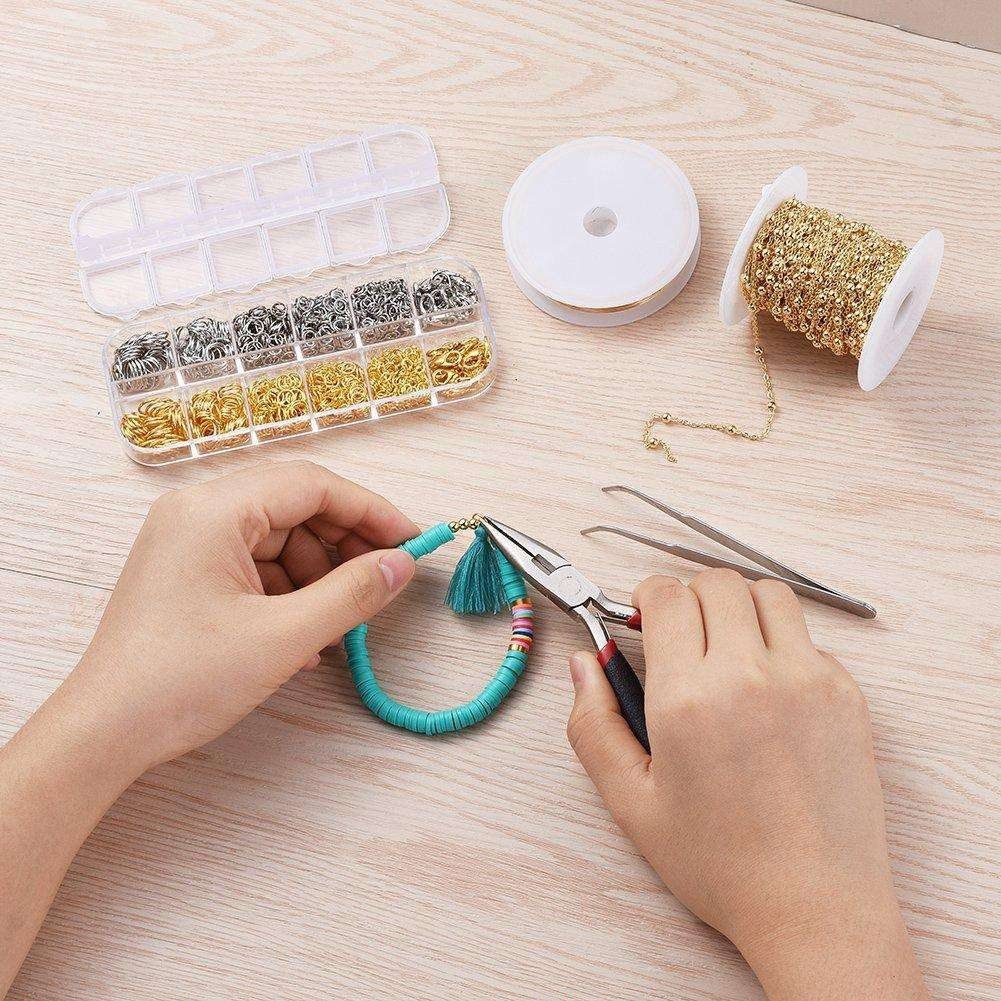 Jewelry Making Kit with Pliers, Wire and Rings - DIY Silver Gold Craft Supplies
