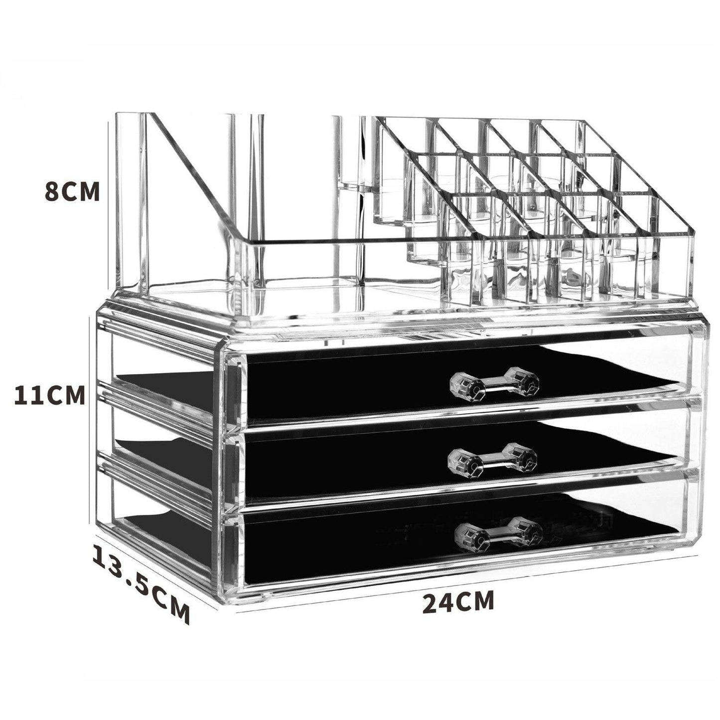 Acrylic Makeup Organizer 4 Drawers Transparent Makeup Stand