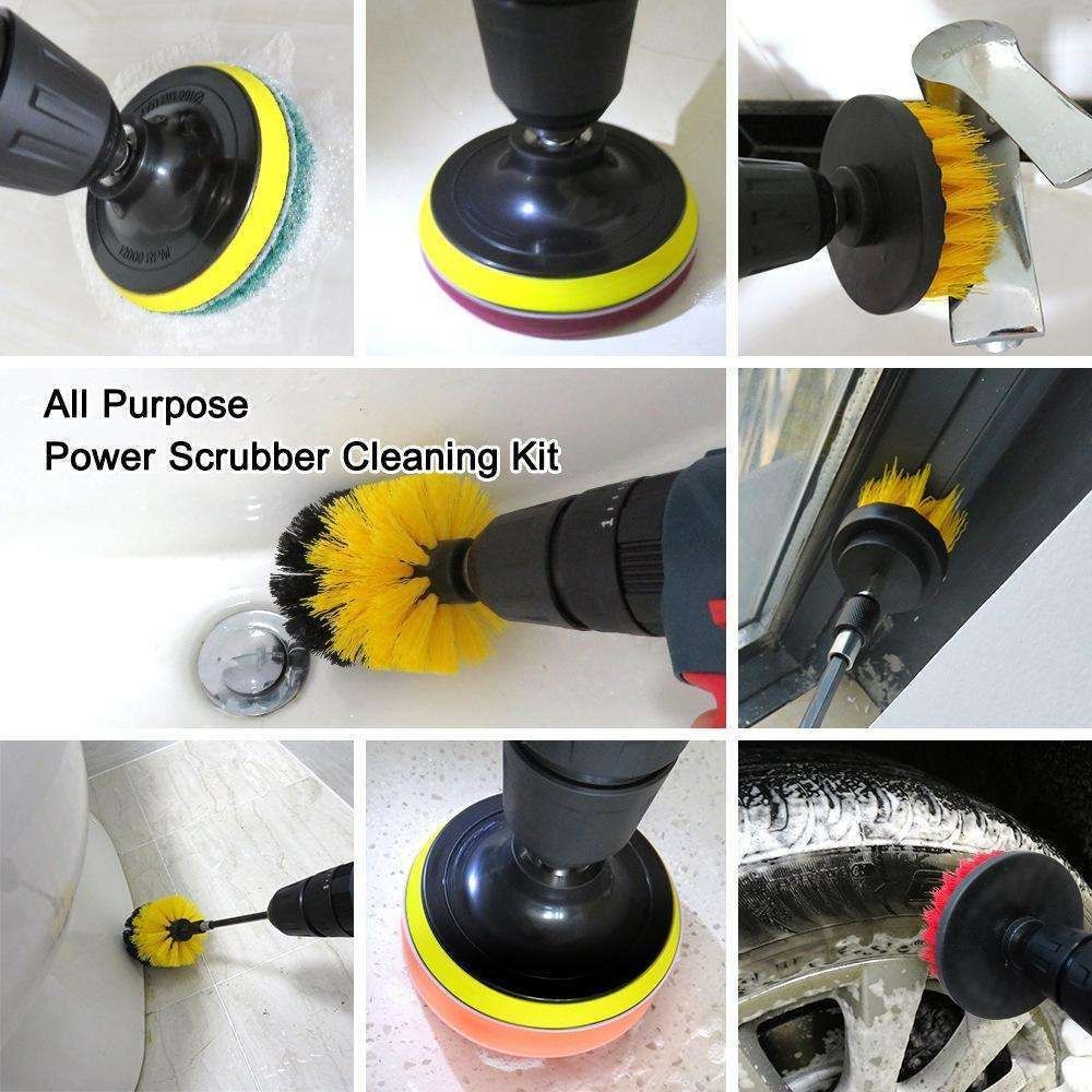 4-pack MultiColor Scrubbing Brushes for Drill and Screwdriver