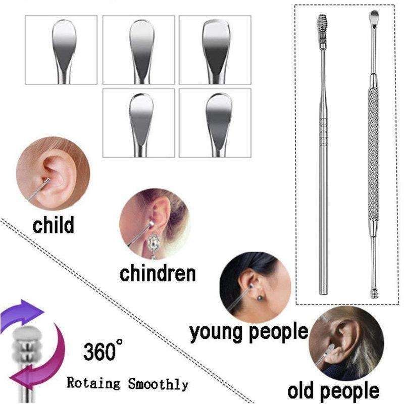 Earwax Removal Kit Stainless Steel Silver