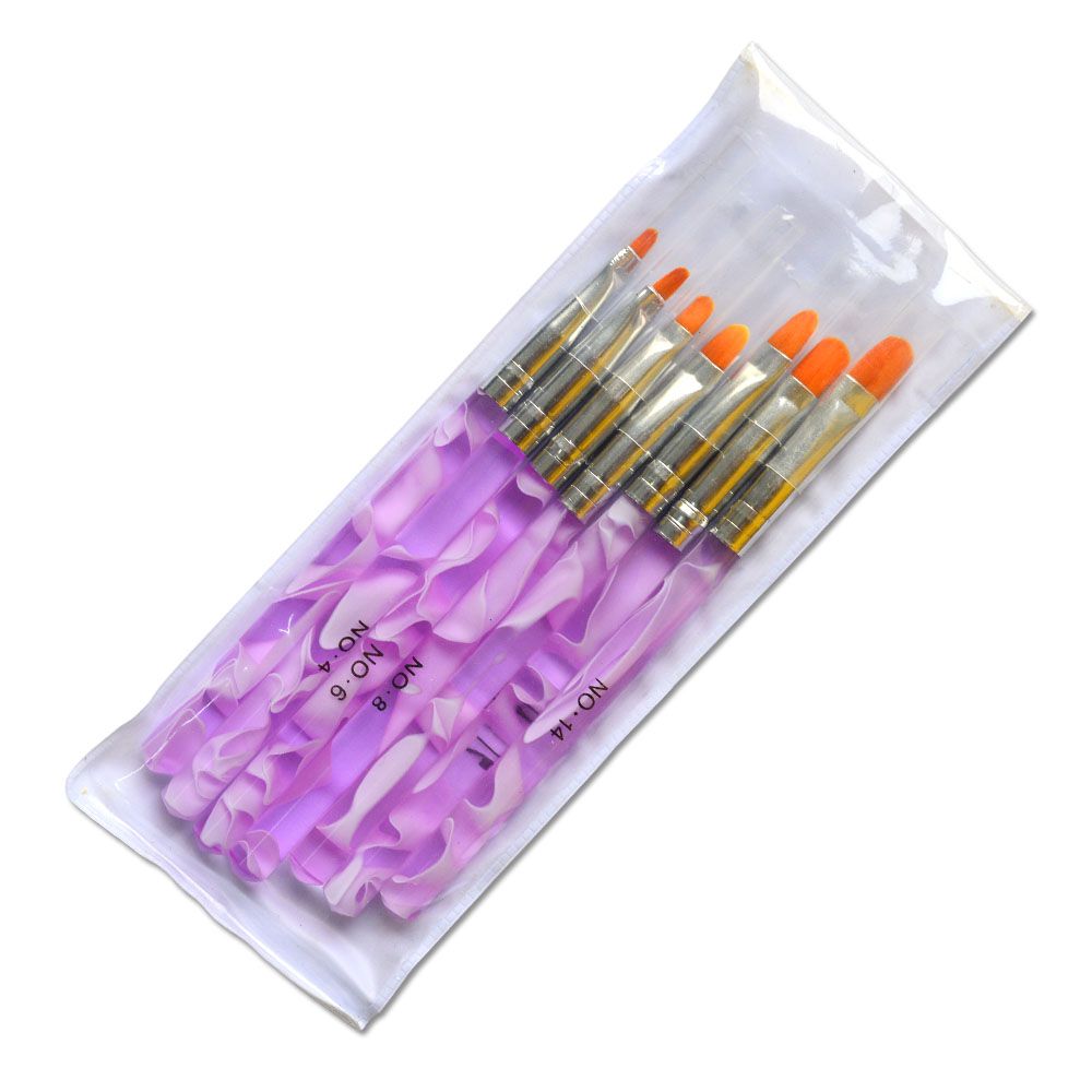 7pcs Acrylic Nail Brushes UV, Pink