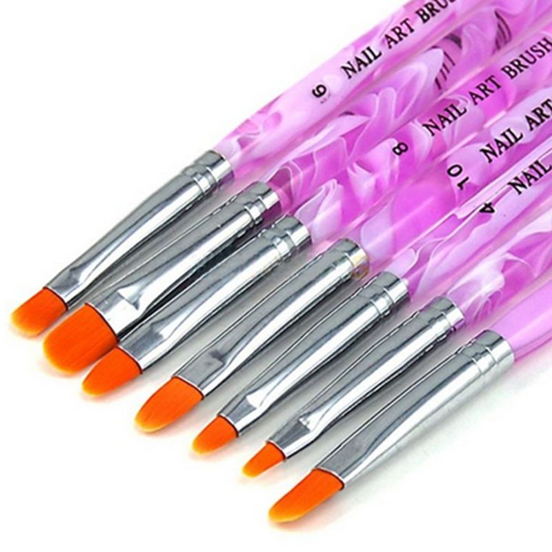 7pcs Acrylic Nail Brushes UV, Pink