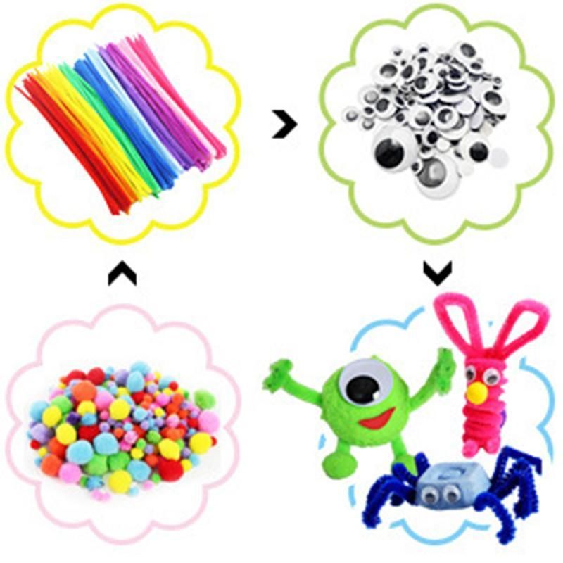 Colorful Mega Craft Kit with Pipe Cleaners, Moving Eyes, Balls, MultiColor
