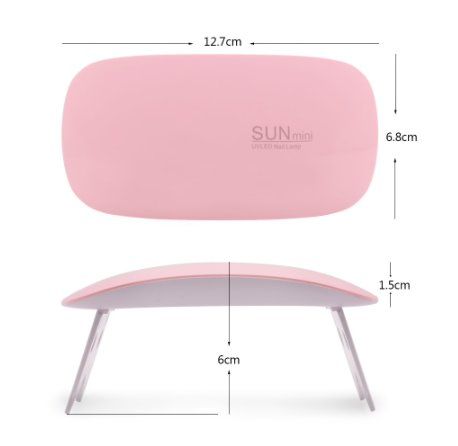 UV LED Nail Lamp 12W Mini, White for Gel Polish Hybrid Gel