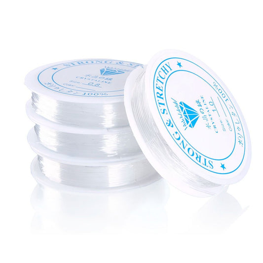 2-pack 0.8mm Transparent Elastic Thread for Jewelry Making, 8m
