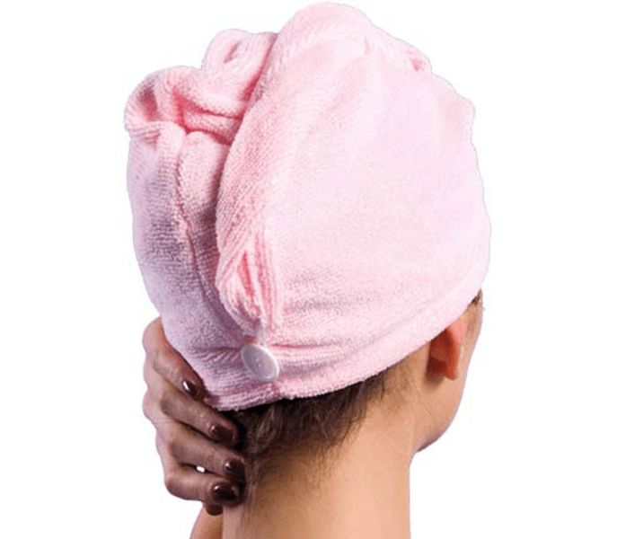 Microfiber hair towel turban, White