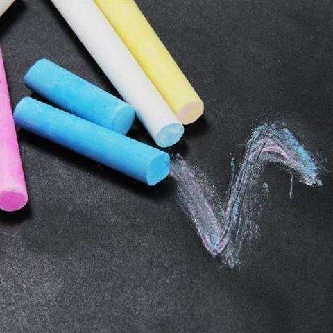 Reusable Self-Adhesive Chalk Poster with Crayons, Black
