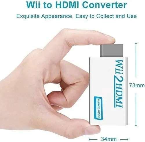 Wii to HDMI Adapter White, Compatible with Nintendo Wii Full HD 1080p
